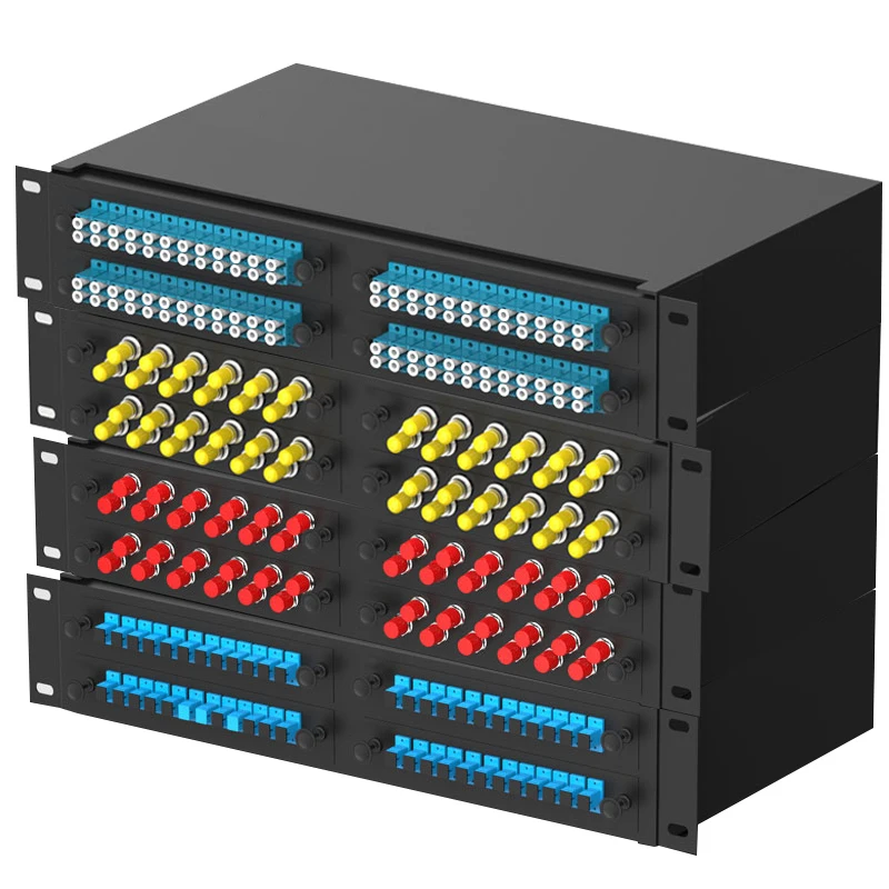 48 Port Fiber Optic Terminal Box, SC/FC/ST/LC Empty/Fully Loaded, 19'' Rack Mount Cold Rolled Steel Fiber Enclosure for Data Cen
48 Port Fiber Optic Terminal Box, SC/FC/ST/LC Empty/Fully Loaded, 19'' Rack Mount Cold Rolled Steel Fiber Enclosure for Data Cen