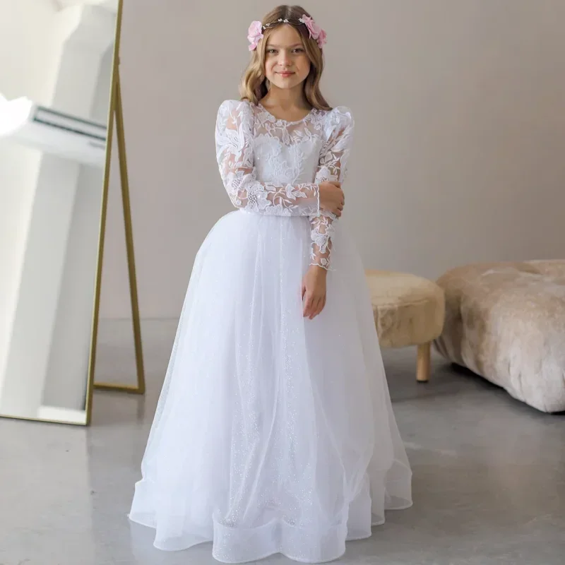 Flower Girl Dresses Princess Dress White Tulle Flowers Embroidery Long Sleeve For Wedding Birthday Party First Communion Gowns
Flower Girl Dresses Princess Dress White Tulle Flowers Embroidery Long Sleeve For Wedding Birthday Party First Communion Gowns