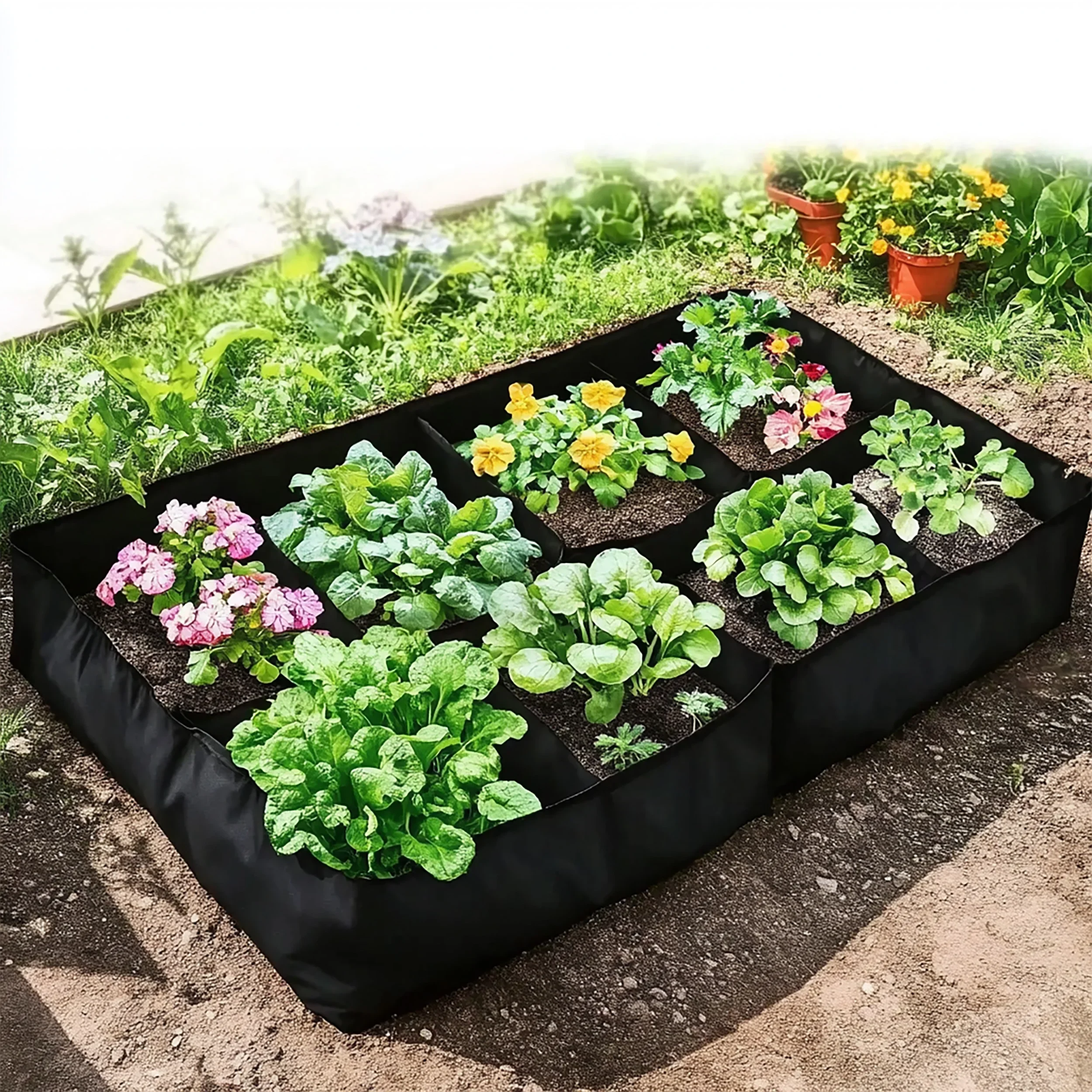 Garden Planting Bag with Multi-Grid Design – Felt Grow Bag for Vegetables, Tomatoes & Potatoes, Rectangular Nursery Pot Contai
Garden Planting Bag with Multi-Grid Design – Felt Grow Bag for Vegetables, Tomatoes & Potatoes, Rectangular Nursery Pot Contai