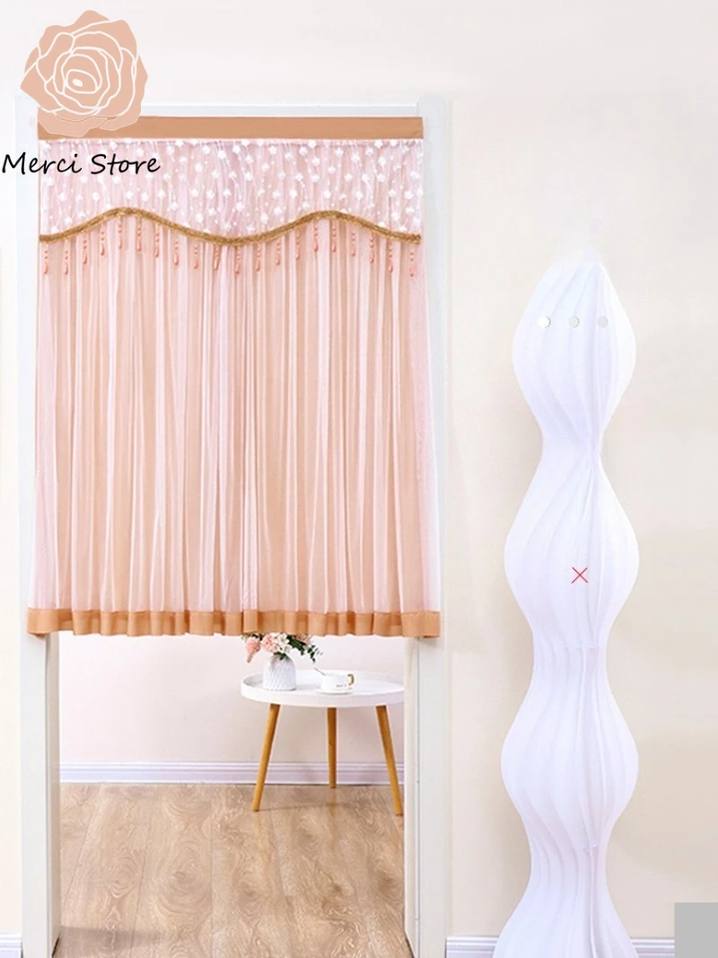 Lace Door Curtains for Living Room Hole Free Telescopic Rod Half Gauze Transparent Bedroom Partition Bathroom Cover Window Drape 
Lace Door Curtains for Living Room Hole Free Telescopic Rod Half Gauze Transparent Bedroom Partition Bathroom Cover Window Drape