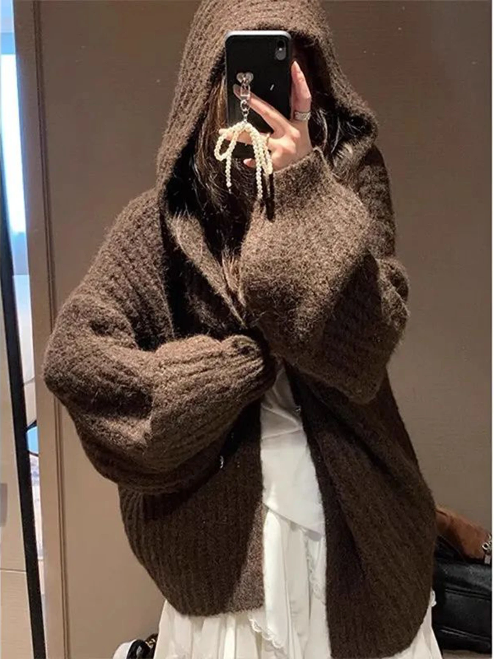 Вязаный свитер с капюшоном больших размеров, женское осенне-зимнее новое свободное утягивающее пальто Lazy Thiened Lantern Sve, открытый кардиган
Вязаный свитер с капюшоном больших размеров, женское осенне-зимнее новое свободное утягивающее пальто Lazy Thiened Lantern Sve, открытый кардиган