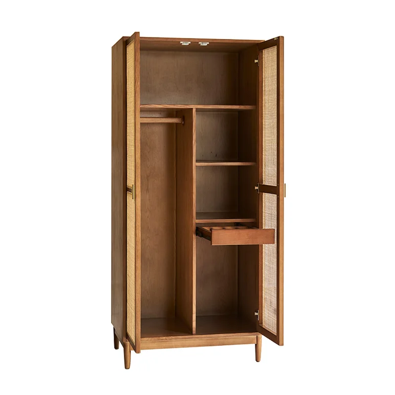 Retro rattan wardrobe Nordic small apartment bedroom solid wood storage cabinet B & B inn wardrobe
Retro rattan wardrobe Nordic small apartment bedroom solid wood storage cabinet B & B inn wardrobe