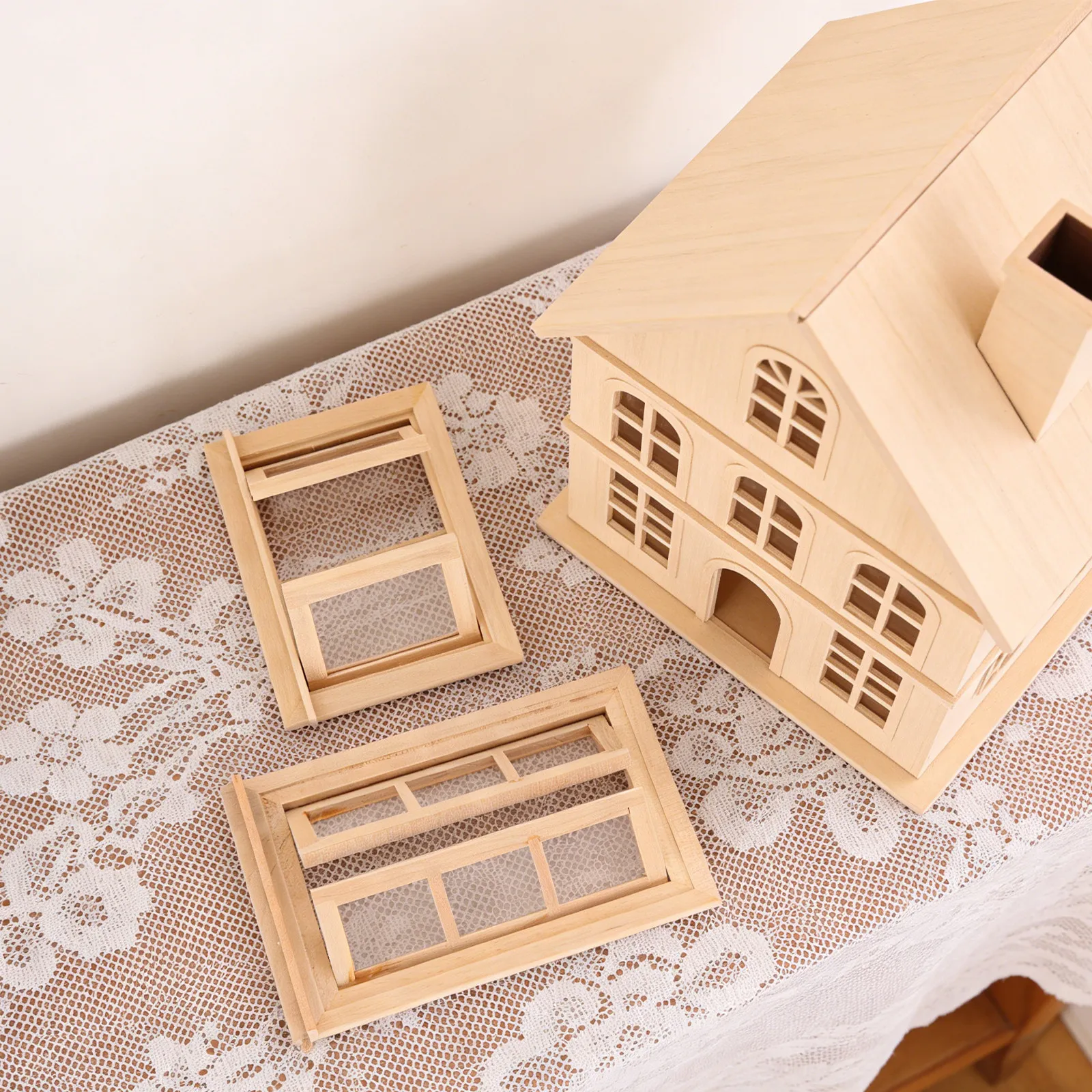 2Pcs Unfinished Wooden Dollhouse Windows 8.7x4.7inch Grid Pane Mini Casement Window Frames for Farmhouse Miniature Decor DIY
2Pcs Unfinished Wooden Dollhouse Windows 8.7x4.7inch Grid Pane Mini Casement Window Frames for Farmhouse Miniature Decor DIY