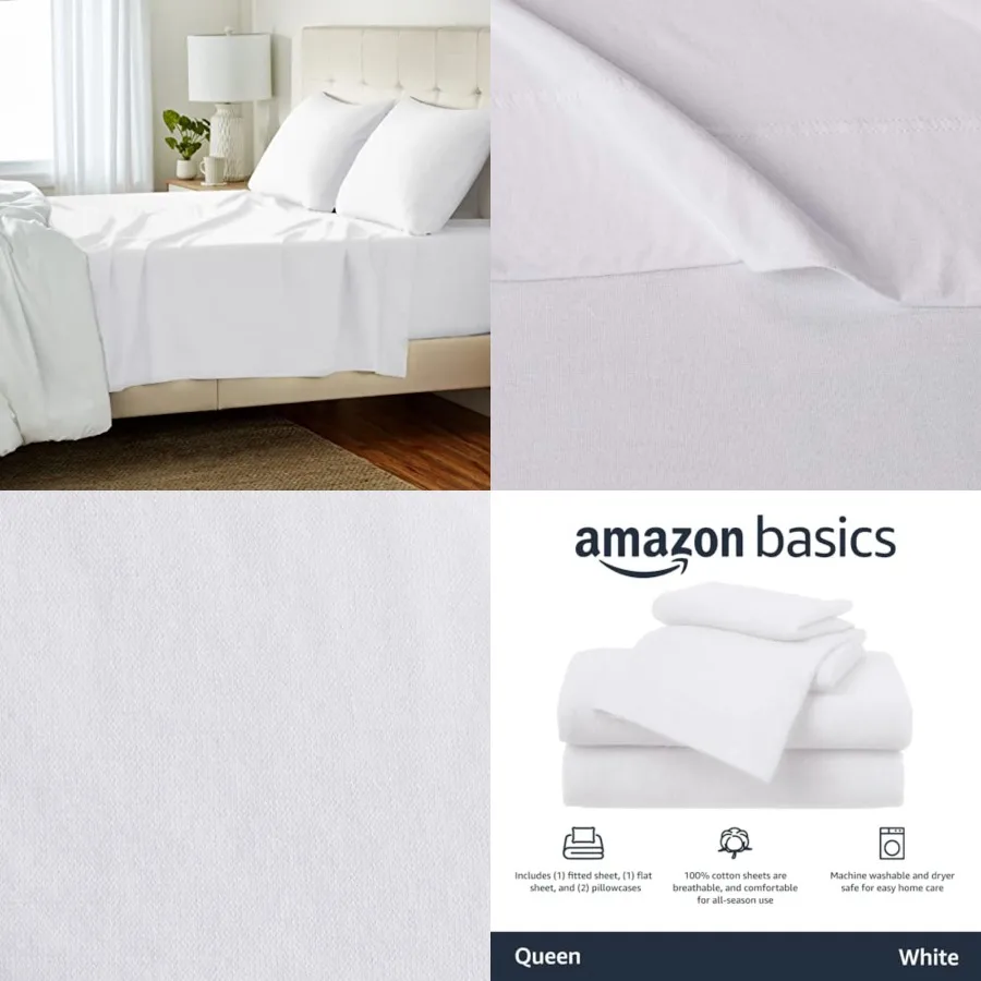 4 Pcs Comfortable Cotton Jersey Bed Sheet Set, Includes Soft Flat and Fitted Sheets, Pillowcase,,, Solid
4 Pcs Comfortable Cotton Jersey Bed Sheet Set, Includes Soft Flat and Fitted Sheets, Pillowcase,,, Solid