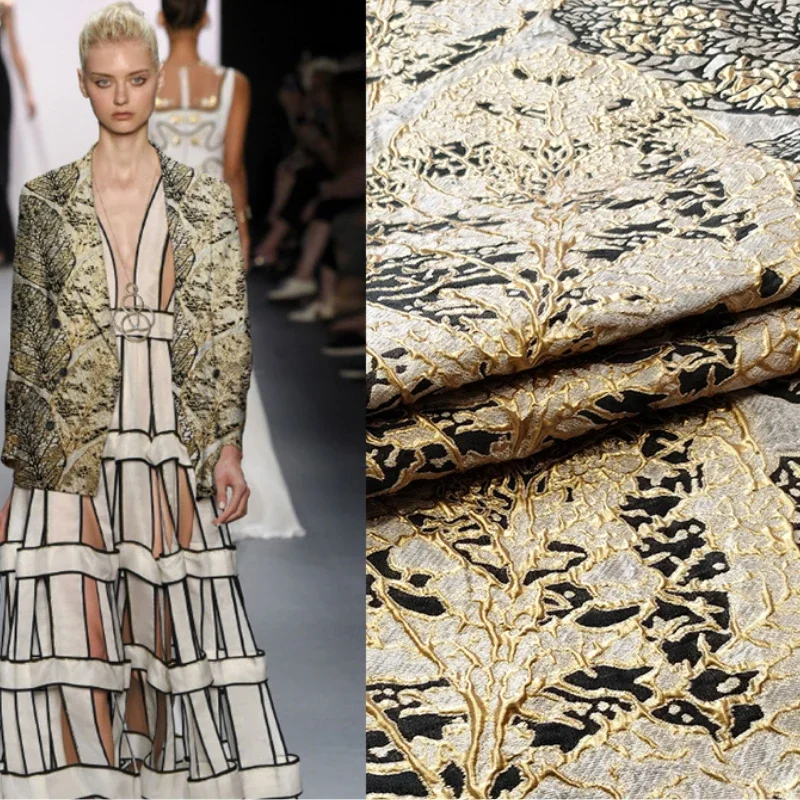Золотая шелковая жаккардовая ткань, винтажный роскошный плащ, шоу-платье, модная парчовая ткань для подиума во дворе
Золотая шелковая жаккардовая ткань, винтажный роскошный плащ, шоу-платье, модная парчовая ткань для подиума во дворе