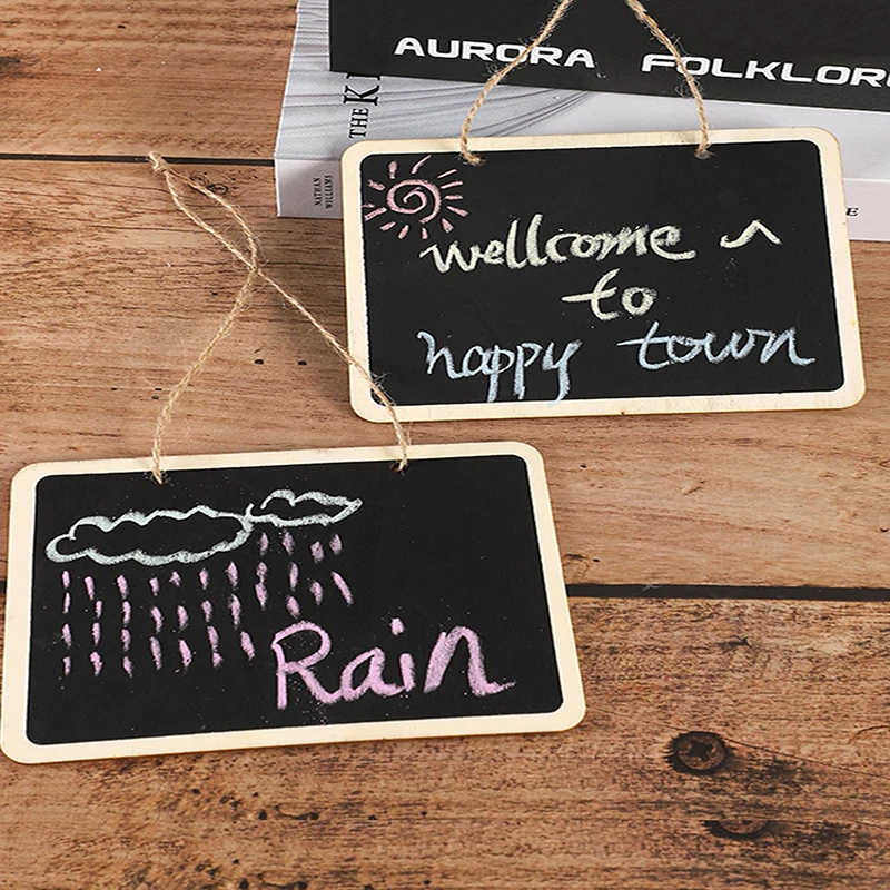 6 Pack Mini Reusable Wood Chalkboards with Hanging Rope - Black Square Erasable Message Board for Home Decor, Kitchen, Office
6 Pack Mini Reusable Wood Chalkboards with Hanging Rope - Black Square Erasable Message Board for Home Decor, Kitchen, Office
