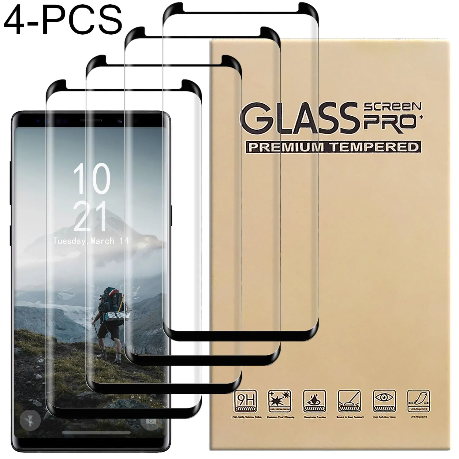 4Packs Clear Glossy Transparent Tempered Glass Film Screen Protector For Samsung For Galaxy Note 9/Note 8
4Packs Clear Glossy Transparent Tempered Glass Film Screen Protector For Samsung For Galaxy Note 9/Note 8