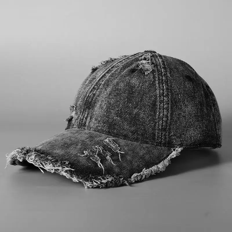 New washable denim baseball cap - unique frayed edges for street fashion. Available in both men's and women's sizes. Wide brim for a flattering look on the face. Small visor
New washable denim baseball cap - unique frayed edges for street fashion. Available in both men's and women's sizes. Wide brim for a flattering look on the face. Small visor