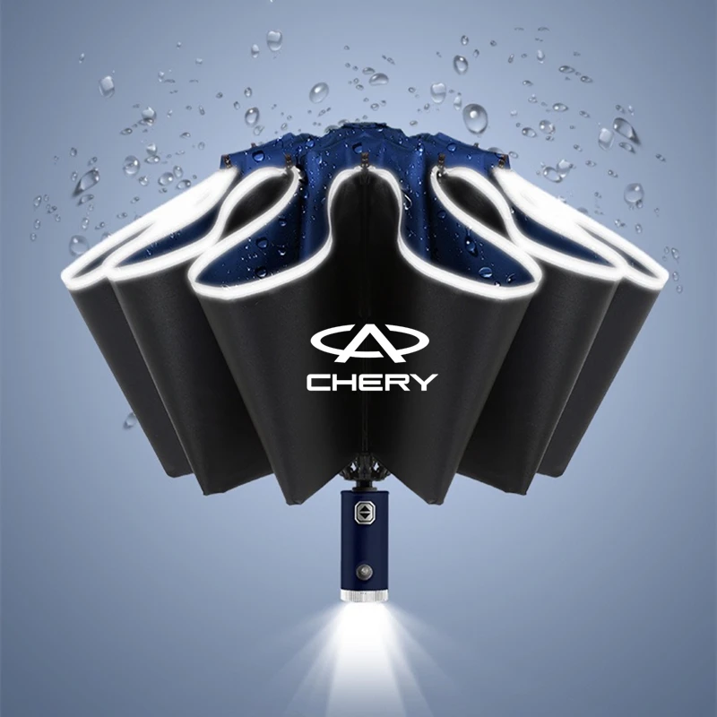 Automatic Car Umbrella With LED Flashlight Reflective Stripe Reverse Umbrella for Chery Fulwin QQ Tiggo 3 5 T11 A1 A3 A5
Automatic Car Umbrella With LED Flashlight Reflective Stripe Reverse Umbrella for Chery Fulwin QQ Tiggo 3 5 T11 A1 A3 A5