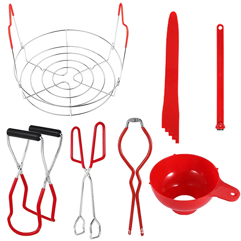 Набор инструментов для банок из нержавеющей стали из 7 предметов: стойка для пароварки, воронка, лифтный ключ, плоскогубцы, инструмент для удаления пузырей, подходит для начинающих
Набор инструментов для банок из нержавеющей стали из 7 предметов: стойка для пароварки, воронка, лифтный ключ, плоскогубцы, инструмент для удаления пузырей, подходит для начинающих