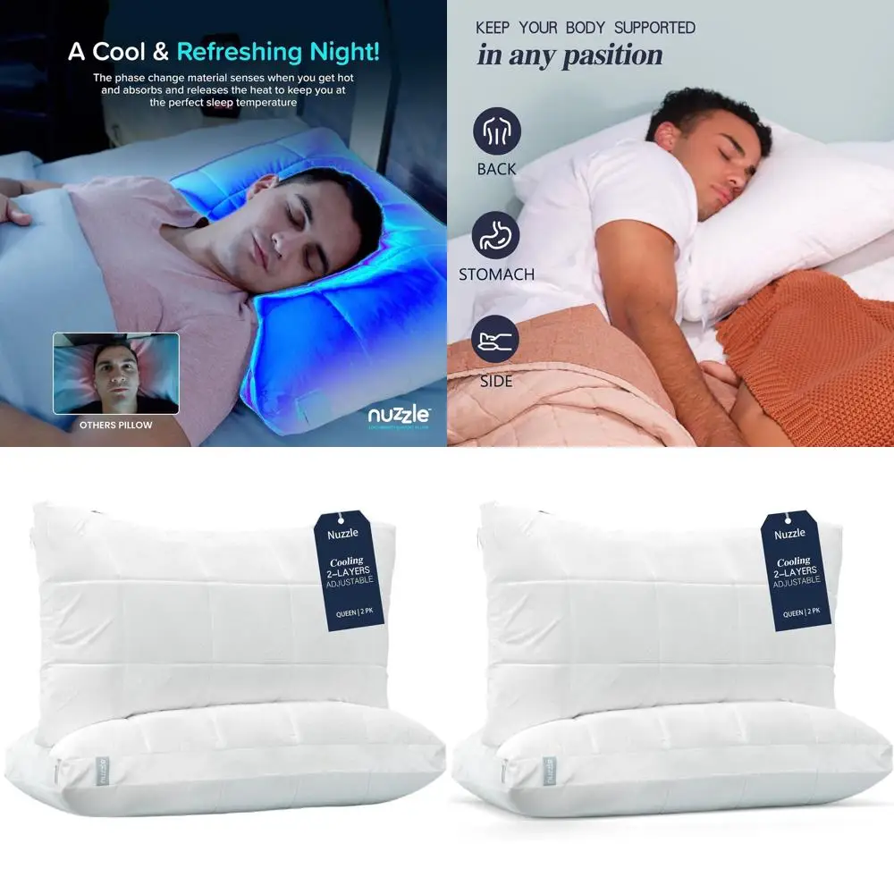 Охлаждающие регулируемые подушки размера Queen, набор из 2-х предметов - роскошное качество отеля для боковых сна, мягкие и прочные варианты для всех позиций сна
Охлаждающие регулируемые подушки размера Queen, набор из 2-х предметов - роскошное качество отеля для боковых сна, мягкие и прочные варианты для всех позиций сна