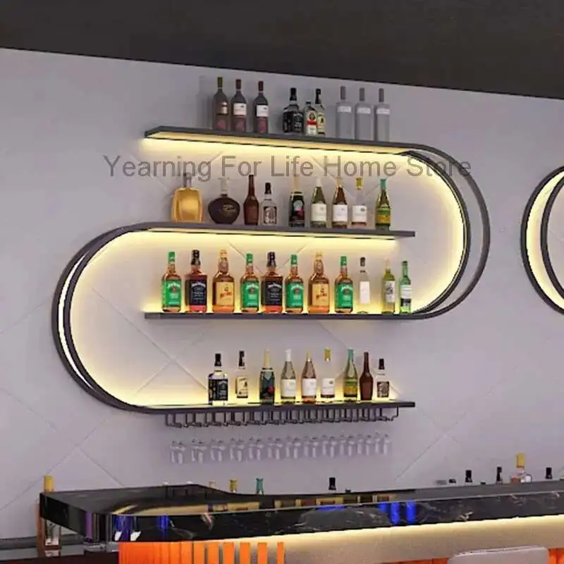 Nordic Wrought Iron Wine Cabinets for Bar Furniture Wall Mounted Wine Rack Creative Geometric Art Restaurant Showcase with Light
Nordic Wrought Iron Wine Cabinets for Bar Furniture Wall Mounted Wine Rack Creative Geometric Art Restaurant Showcase with Light
