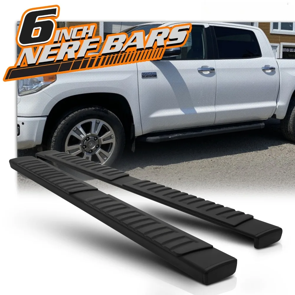 Black 6"Side Step Running Board Nerf Bar for 2007-2021 Toyota Tundra CrewMax Cab
Black 6"Side Step Running Board Nerf Bar for 2007-2021 Toyota Tundra CrewMax Cab