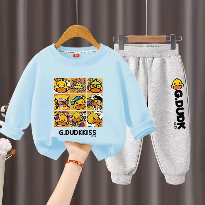 Autumn Kid Boy Clothes Set Children Girls Cartoon Duck Printed Sweatshirt Top And Pants Bottom Suit Baby Long Sleeve Tracksuits
Autumn Kid Boy Clothes Set Children Girls Cartoon Duck Printed Sweatshirt Top And Pants Bottom Suit Baby Long Sleeve Tracksuits