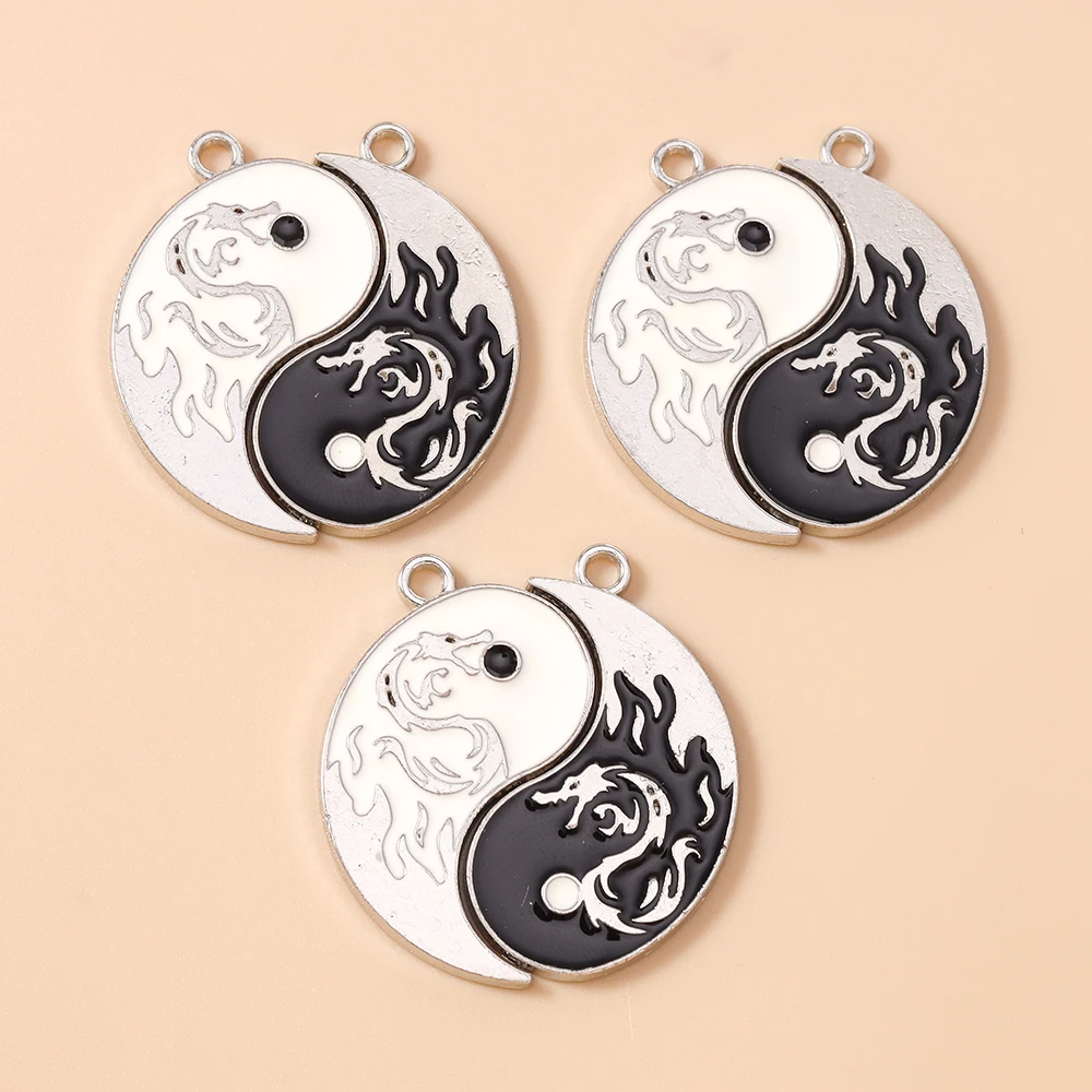 Leslie 10pcs 19*34mm Enamel Dragon Tai Chi Charms Pendants for Necklaces Earrings DIY Yin Yang Charms Handmade Jewelry Findings
Leslie 10pcs 19*34mm Enamel Dragon Tai Chi Charms Pendants for Necklaces Earrings DIY Yin Yang Charms Handmade Jewelry Findings