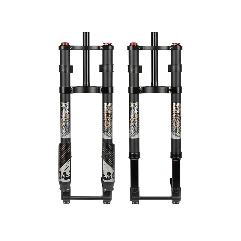 OEM ODM 20 Inch Double Crown Downhill Inverted Bike Fork, 15*135MM Straight Steerer Tube
OEM ODM 20 Inch Double Crown Downhill Inverted Bike Fork, 15*135MM Straight Steerer Tube