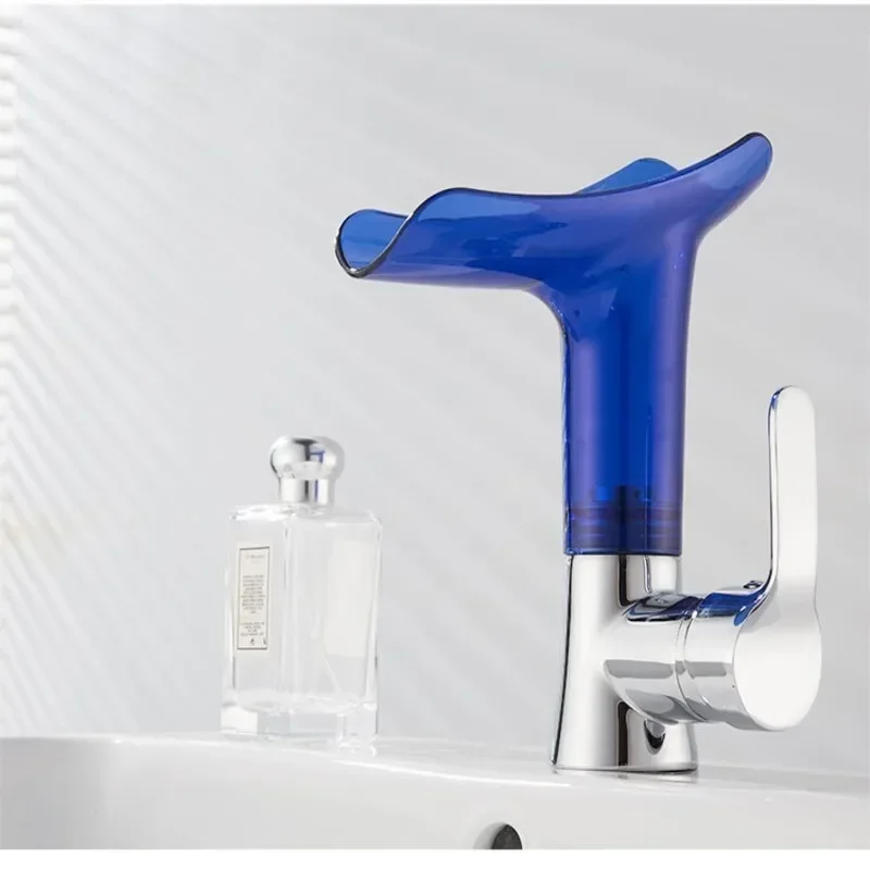 Waterfall Basin Faucet Transparent Bathroom Tap Brass Sink Mixer Cold Hot Water Deck Mounted Single Hole Tap Stylish
Waterfall Basin Faucet Transparent Bathroom Tap Brass Sink Mixer Cold Hot Water Deck Mounted Single Hole Tap Stylish