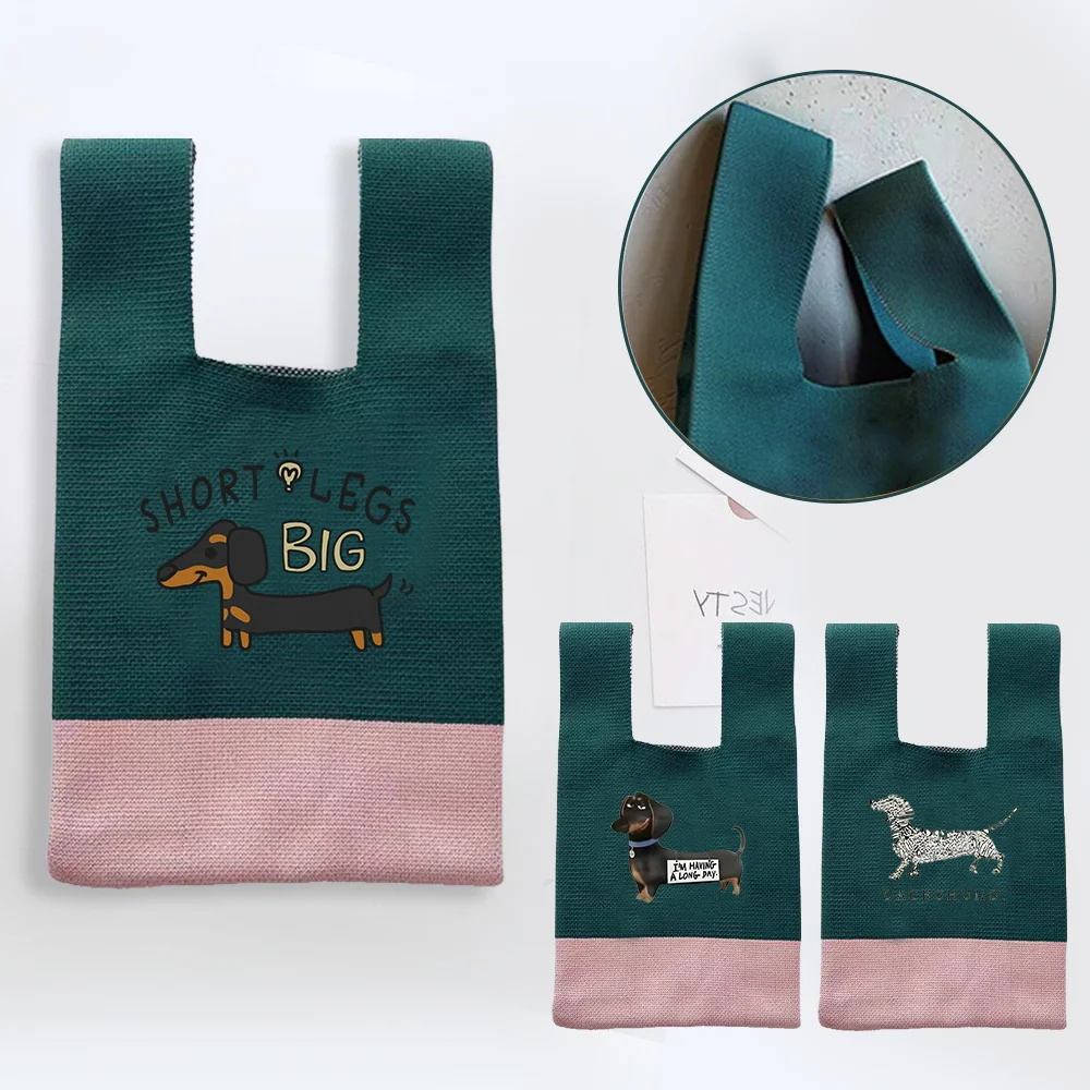 Knit Handbag Woven Knot Storage Bag Wrist Tote Bags Pouch Portable Purse Handbags Dog Letter Printed Series Large Capacity
Knit Handbag Woven Knot Storage Bag Wrist Tote Bags Pouch Portable Purse Handbags Dog Letter Printed Series Large Capacity