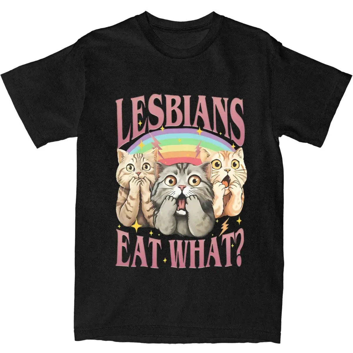 Funny Cats Men Women New Arrival Lesbians Eat What Shock Emem T Shirt Tee Cotton Kawaill Cat T-shirts Clothing
Funny Cats Men Women New Arrival Lesbians Eat What Shock Emem T Shirt Tee Cotton Kawaill Cat T-shirts Clothing