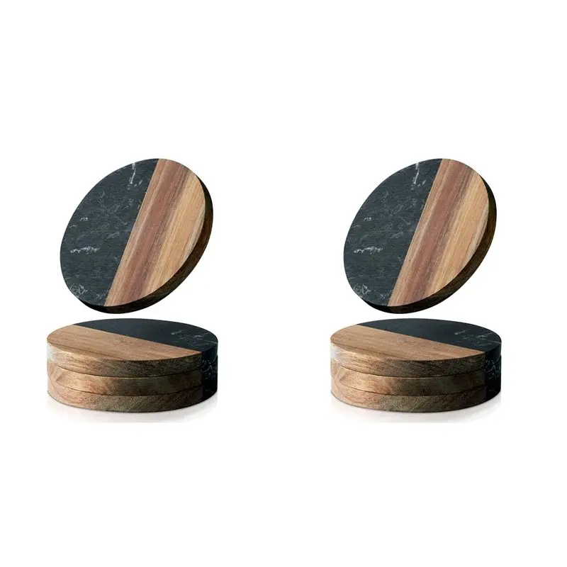 ABLN-Coasters Set Of 8 For Drinks,Marble-Wood Spliced Coaster For Tabletop Protection,Cup Holder Coasters For Multiple Cup
ABLN-Coasters Set Of 8 For Drinks,Marble-Wood Spliced Coaster For Tabletop Protection,Cup Holder Coasters For Multiple Cup