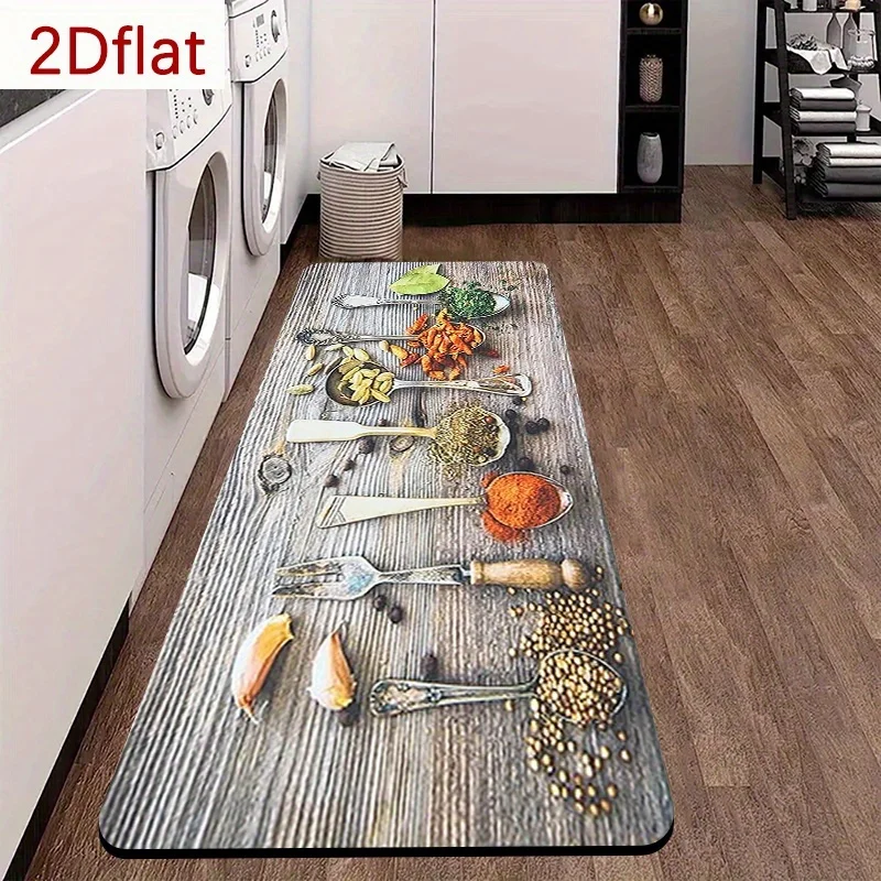 Vintage Spices & Herbs Kitchen Bath Mat, Non-Slip Soft Absorbent Long Floor Rug with Wooden Spoon Print for Bathroom, Kitchen
Vintage Spices & Herbs Kitchen Bath Mat, Non-Slip Soft Absorbent Long Floor Rug with Wooden Spoon Print for Bathroom, Kitchen