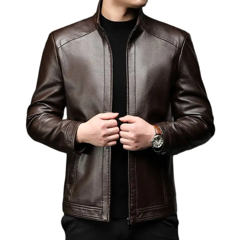 2023 Autumn Winter Men's Street Trend Biker Windbreaker Faux Leather Jackets Male Motorcycle Oversize Slim PU Brown Zipper Coats
2023 Autumn Winter Men's Street Trend Biker Windbreaker Faux Leather Jackets Male Motorcycle Oversize Slim PU Brown Zipper Coats