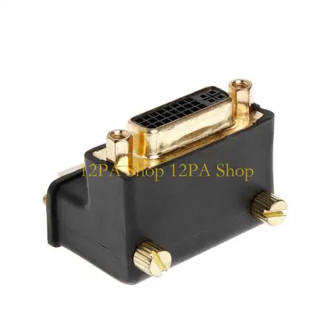 12PA 90 Degree Right Angled DVI 24+5 D DVI-I Digital Dual Link Male To Female Adapter