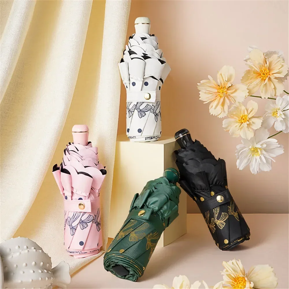 Vinyl Lace Folding Umbrella Five Fold 8-rib Portable UV Protection Sunny and Rainy Dual Use Umbrella for Women Outdoor Activity
Vinyl Lace Folding Umbrella Five Fold 8-rib Portable UV Protection Sunny and Rainy Dual Use Umbrella for Women Outdoor Activity