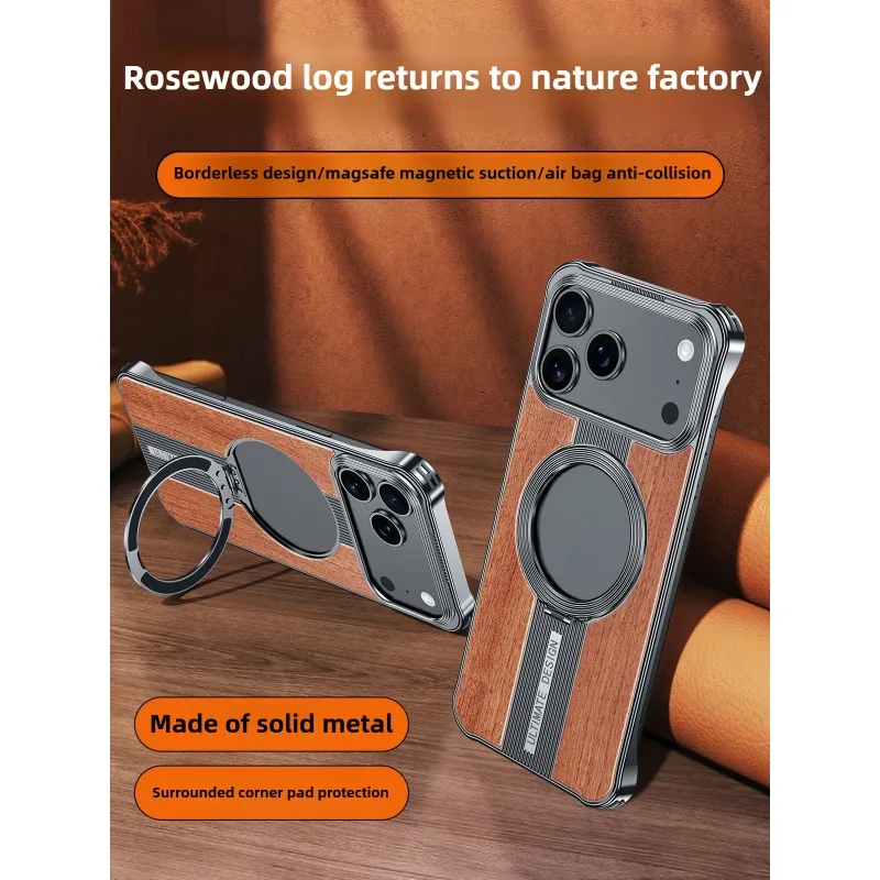 For iPhone17 Pro Max Case New Car Magnetic Charging Frameless Solid Wood Dirt-resistant with Metal Stand Case for iPhone16ProMax
For iPhone17 Pro Max Case New Car Magnetic Charging Frameless Solid Wood Dirt-resistant with Metal Stand Case for iPhone16ProMax