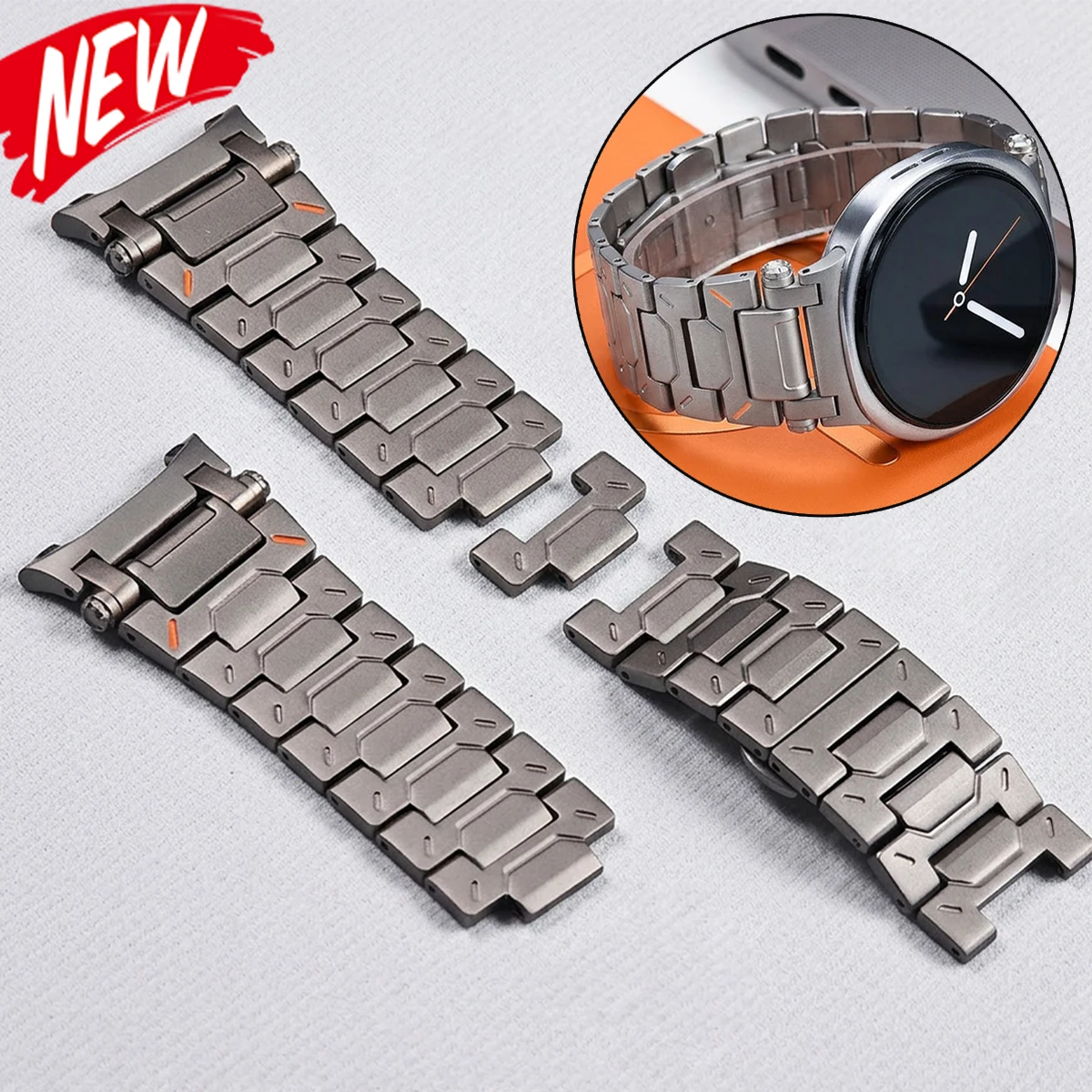 Titanium Alloy Strap for Smasung Galaxy Watch 8/8classic 40/44/46mm Luxury Metal Band for Galaxy Ultra 2025/7 47mm Bracelet
Titanium Alloy Strap for Smasung Galaxy Watch 8/8classic 40/44/46mm Luxury Metal Band for Galaxy Ultra 2025/7 47mm Bracelet