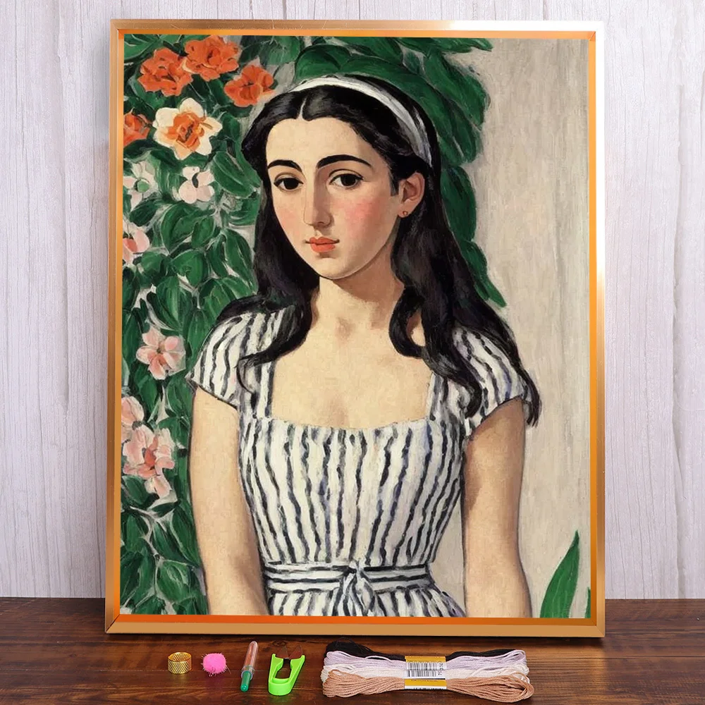 Portrait Women Printed Canvas Cross Stitch Embroidery Patterns Needlework Handicraft Craft Painting Home Decor Stamped Jewelry
Portrait Women Printed Canvas Cross Stitch Embroidery Patterns Needlework Handicraft Craft Painting Home Decor Stamped Jewelry