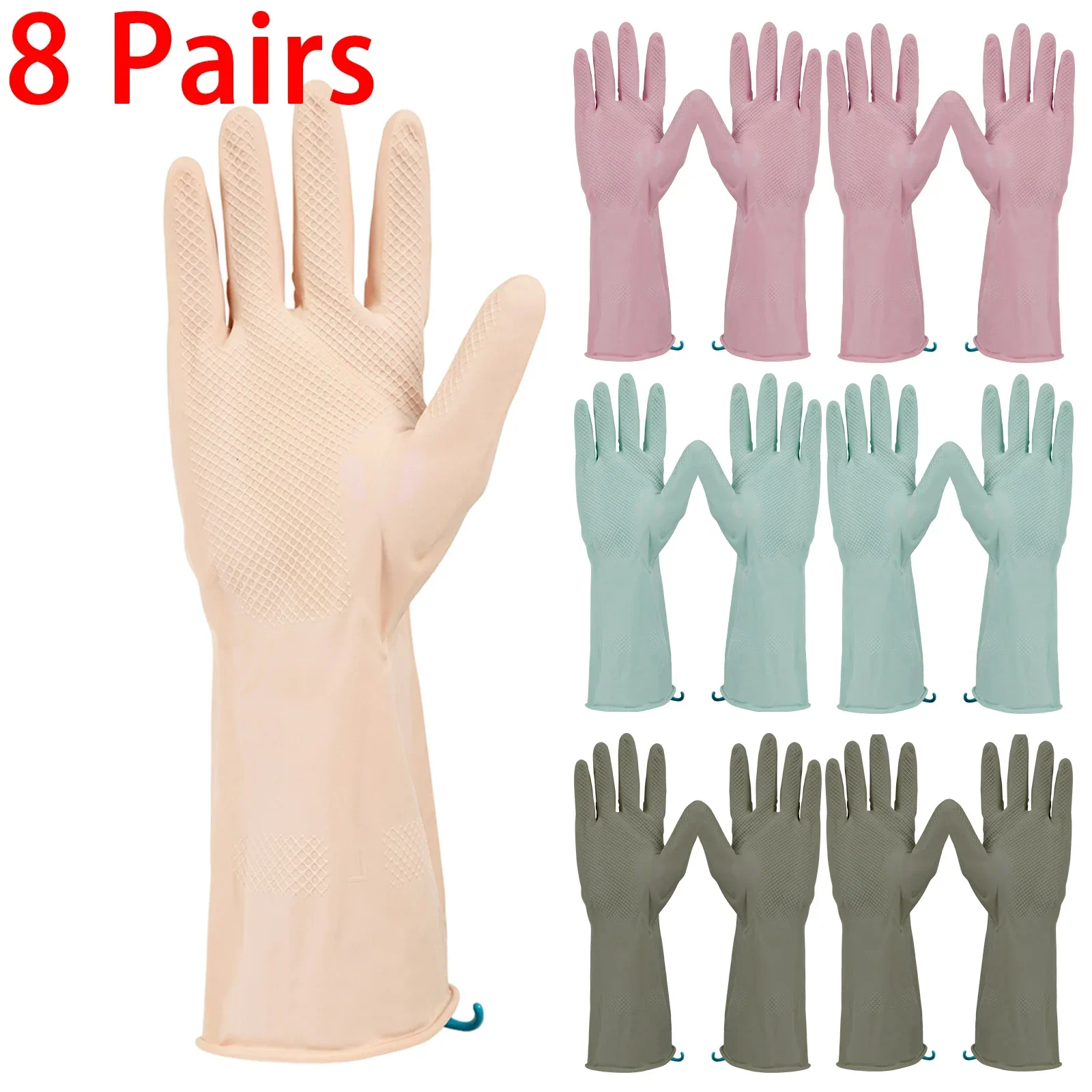 8Pairs Dishwashing Gloves Rubber Kitchen Waterproof Cleaning Gloves Wear Resistant Household Magic Scrubber Tools
8Pairs Dishwashing Gloves Rubber Kitchen Waterproof Cleaning Gloves Wear Resistant Household Magic Scrubber Tools