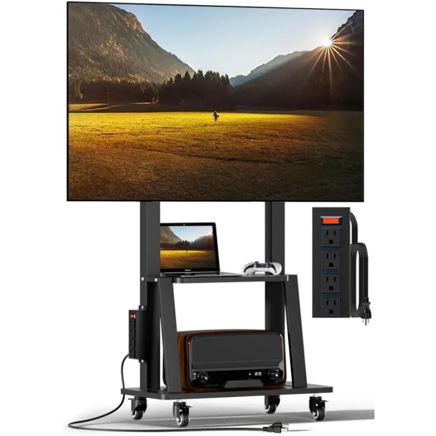 Rolling TV Stand with Power Outlet Mobile TV Stand on Wheels for 3275 inch TV Height Adjustable Portable Black TV Cart Holds up
Rolling TV Stand with Power Outlet Mobile TV Stand on Wheels for 3275 inch TV Height Adjustable Portable Black TV Cart Holds up