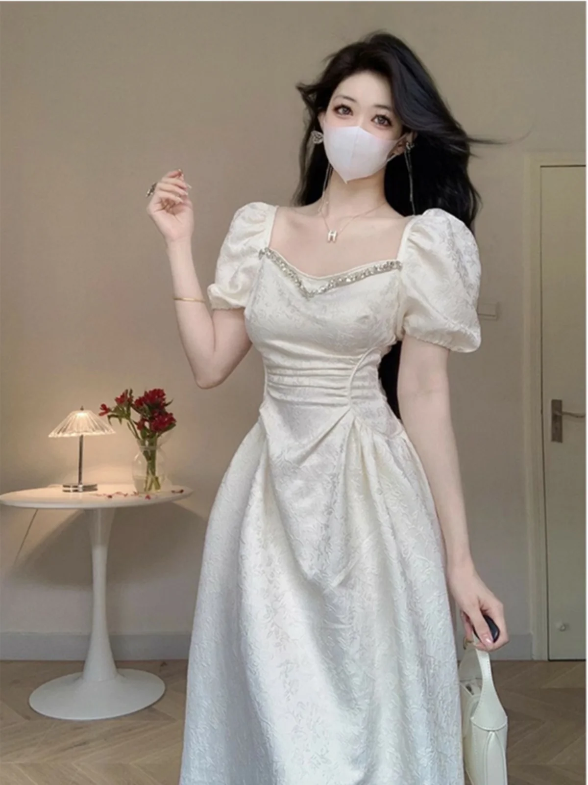 Engagement Ceremony White Dr Luxury Heavy Embellied Diamond Square Collar Bubble Sve Long Evening Gown Faionable Hi...
Engagement Ceremony White Dr Luxury Heavy Embellied Diamond Square Collar Bubble Sve Long Evening Gown Faionable Hi...