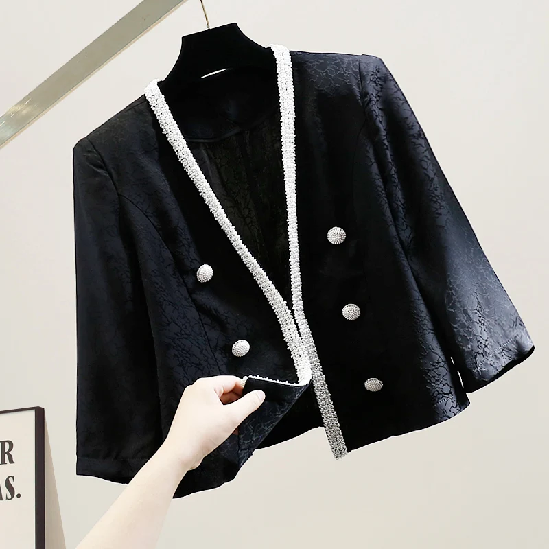 Delicate Beaded One-Button Decoration High-End Silk Thin Seven-Quarter Sleeve Small Western Style Cardigan Trendy
Delicate Beaded One-Button Decoration High-End Silk Thin Seven-Quarter Sleeve Small Western Style Cardigan Trendy