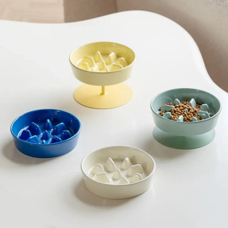 Elevated Ceramic Slow Feeder Bowl for Cats and Small Dogs Non-Slip Raised Pet Food Dish Bowls with Iron Stand Anti Gulping Bowl
Elevated Ceramic Slow Feeder Bowl for Cats and Small Dogs Non-Slip Raised Pet Food Dish Bowls with Iron Stand Anti Gulping Bowl