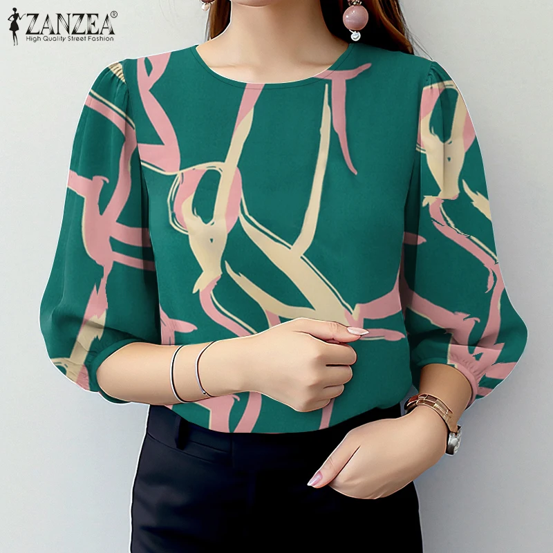 Летняя блузка ZANZEA 2026: Стильный женский топ с рукавом 3/4, принтованный, элегантная туника с круглым вырезом, повседневная рабочая рубашка, праздничная блузка оверсайз
Летняя блузка ZANZEA 2026: Стильный женский топ с рукавом 3/4, принтованный, элегантная туника с круглым вырезом, повседневная рабочая рубашка, праздничная блузка оверсайз
