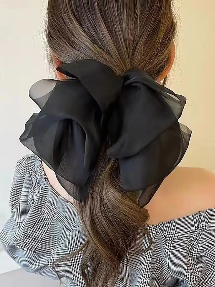 Black Chiffon Bow Hair Clip For Women, Elegant Daily Hair Accessory
Black Chiffon Bow Hair Clip For Women, Elegant Daily Hair Accessory