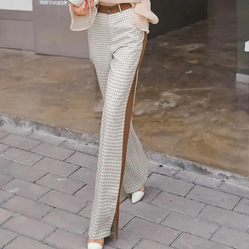 Plaid long pants women high waist wide leg pants spring and summer new printed casual pants
Plaid long pants women high waist wide leg pants spring and summer new printed casual pants