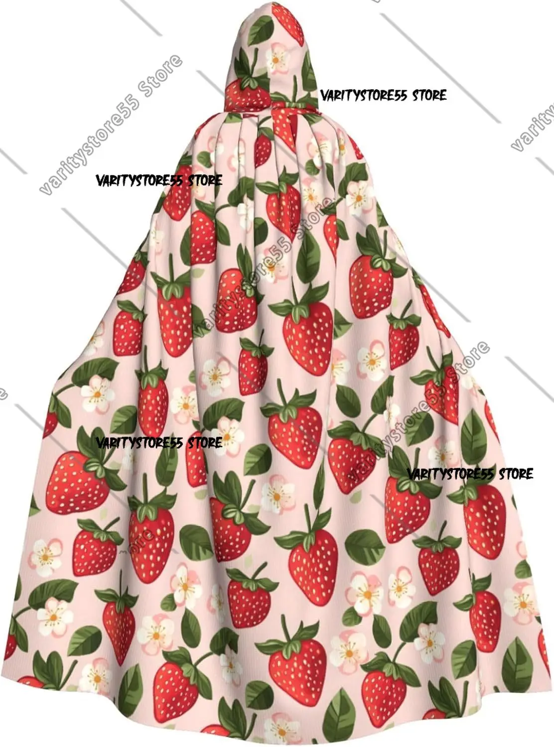 Wizard Cloak with Hood Men Women Strawberry Flower Print Witch Hooded Vampire Cape Halloween Costumes
Wizard Cloak with Hood Men Women Strawberry Flower Print Witch Hooded Vampire Cape Halloween Costumes