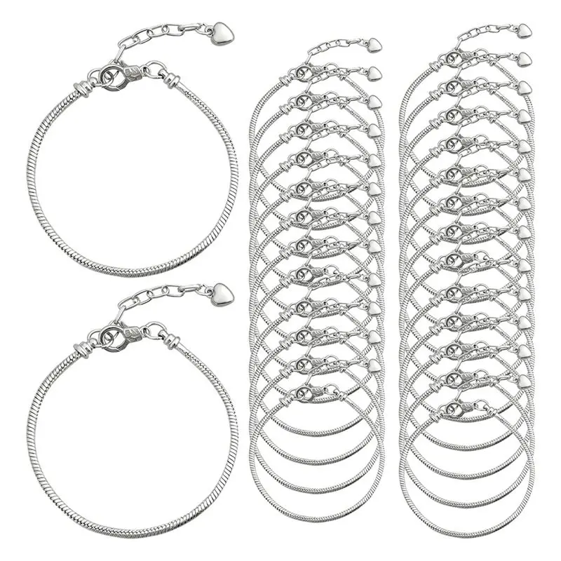 A18P-Snake Charm Bracelet Chain Kit(Adjustable)- 27 Pcs With Heart Extender For DIY Jewelry Making
A18P-Snake Charm Bracelet Chain Kit(Adjustable)- 27 Pcs With Heart Extender For DIY Jewelry Making