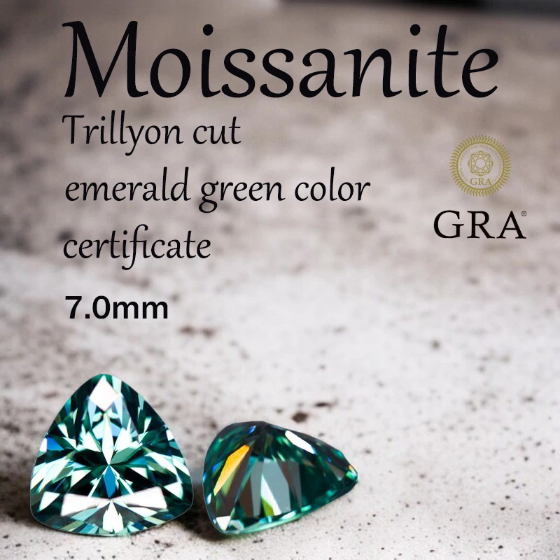 Trillyon Cut Moissanite Emerald Green Color Advanced Diy Chamrs Jewelry Rings Earrings Making with Certificate Wholesale Price
Trillyon Cut Moissanite Emerald Green Color Advanced Diy Chamrs Jewelry Rings Earrings Making with Certificate Wholesale Price