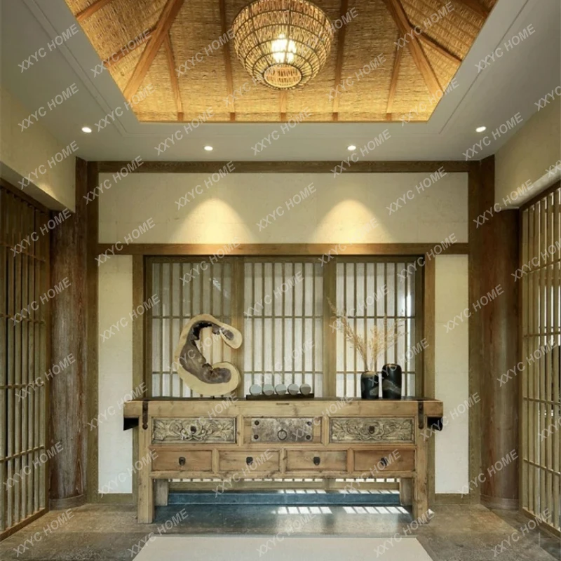 Q Solid wood entrance table partition chest old elm new Chinese entrance cabinet
Q Solid wood entrance table partition chest old elm new Chinese entrance cabinet