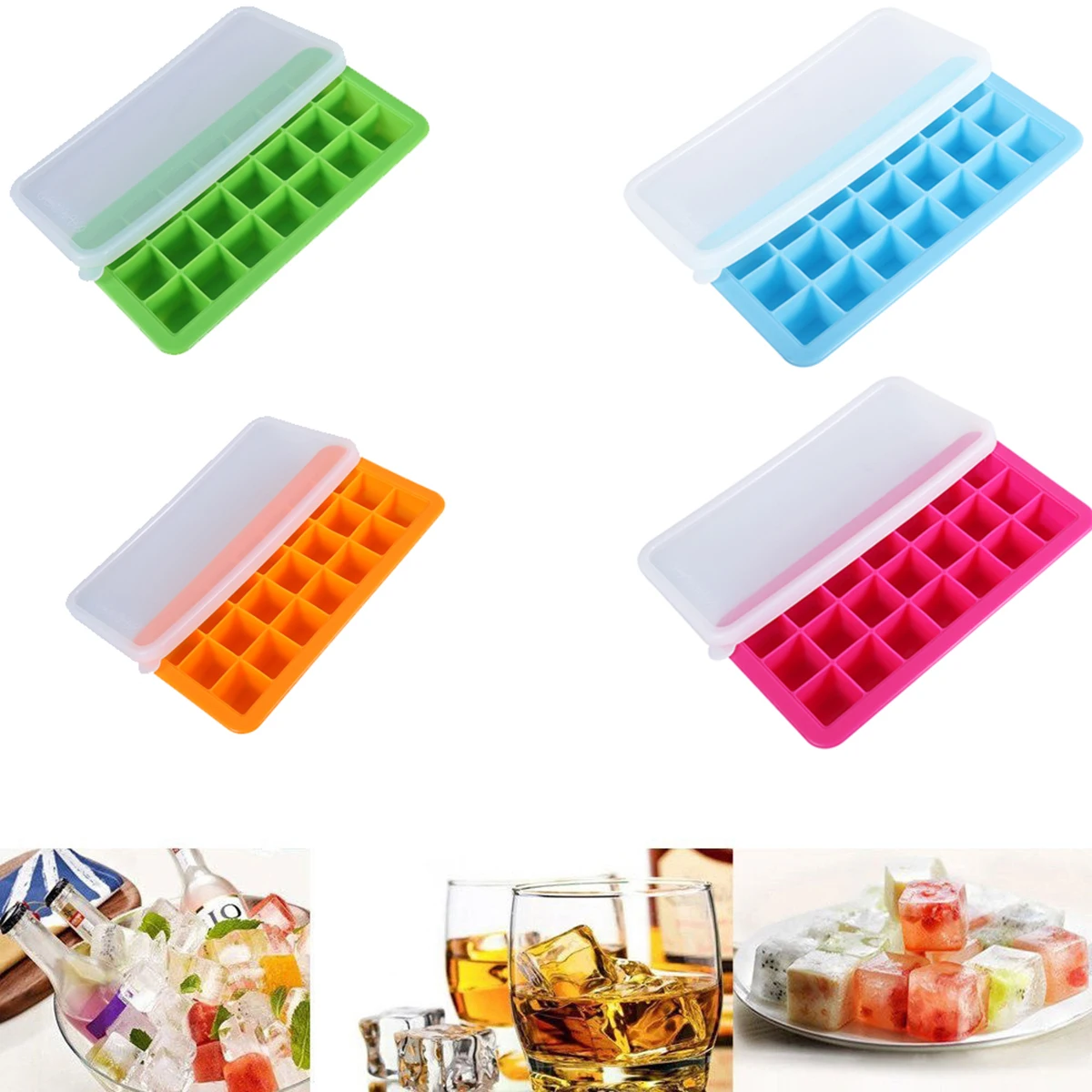 2 Pcs 21-Grid Silicone Ice Cube Trays with Lids Creative Food-Grade Silicone Mold for Bars Kitchens Beverage Liquid (Green)
2 Pcs 21-Grid Silicone Ice Cube Trays with Lids Creative Food-Grade Silicone Mold for Bars Kitchens Beverage Liquid (Green)