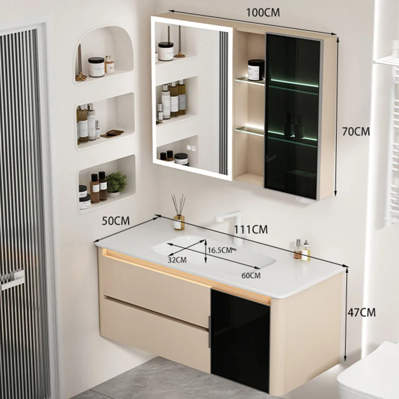 Water Resistant Intelligent LED Lamp Vanity Mirror Cabinet Ceramic Basin Modern Wall-Mounted Eco-Friendly Bathroom Cabinet Hotel
Water Resistant Intelligent LED Lamp Vanity Mirror Cabinet Ceramic Basin Modern Wall-Mounted Eco-Friendly Bathroom Cabinet Hotel