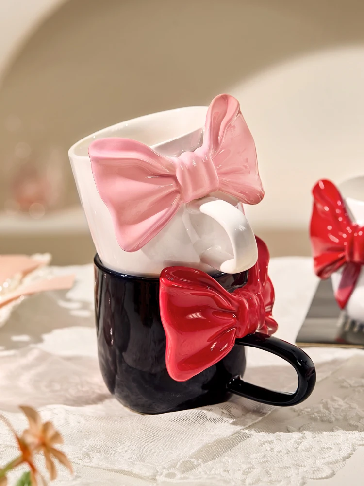 Cute Bow High-value Ceramic Mug Breakfast Milk Coffee Mugs, Niche Design Drinking Tea Cup Set,Couple Kawaii Cup, Birthday Gift
Cute Bow High-value Ceramic Mug Breakfast Milk Coffee Mugs, Niche Design Drinking Tea Cup Set,Couple Kawaii Cup, Birthday Gift
