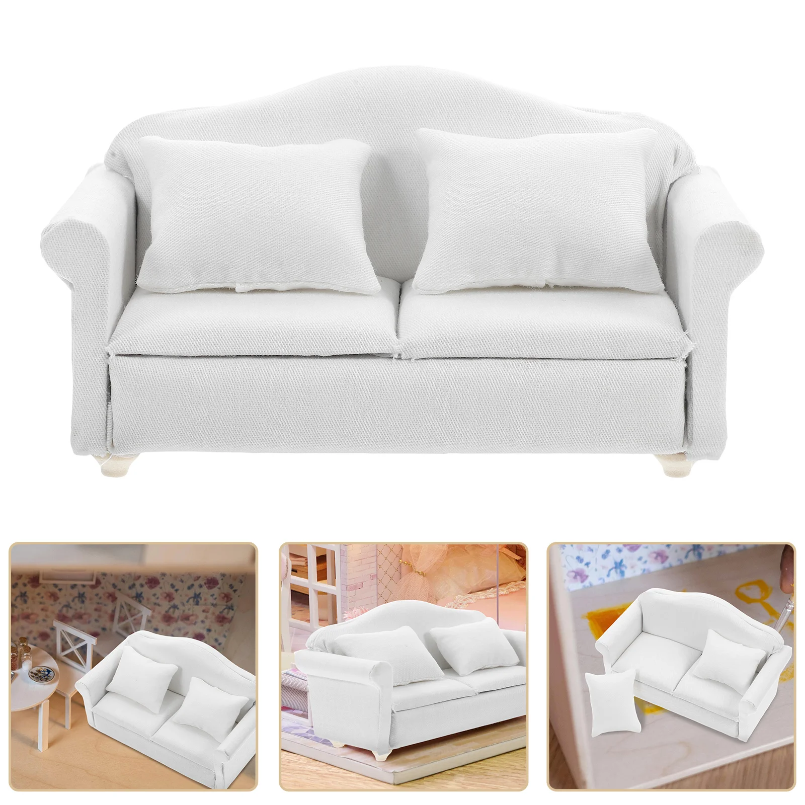 Miniature House Dollhouse Sofa Decorative Tiny Couch White Small Mini Furniture Toy Kids Gifts Birthday Christmas
Miniature House Dollhouse Sofa Decorative Tiny Couch White Small Mini Furniture Toy Kids Gifts Birthday Christmas