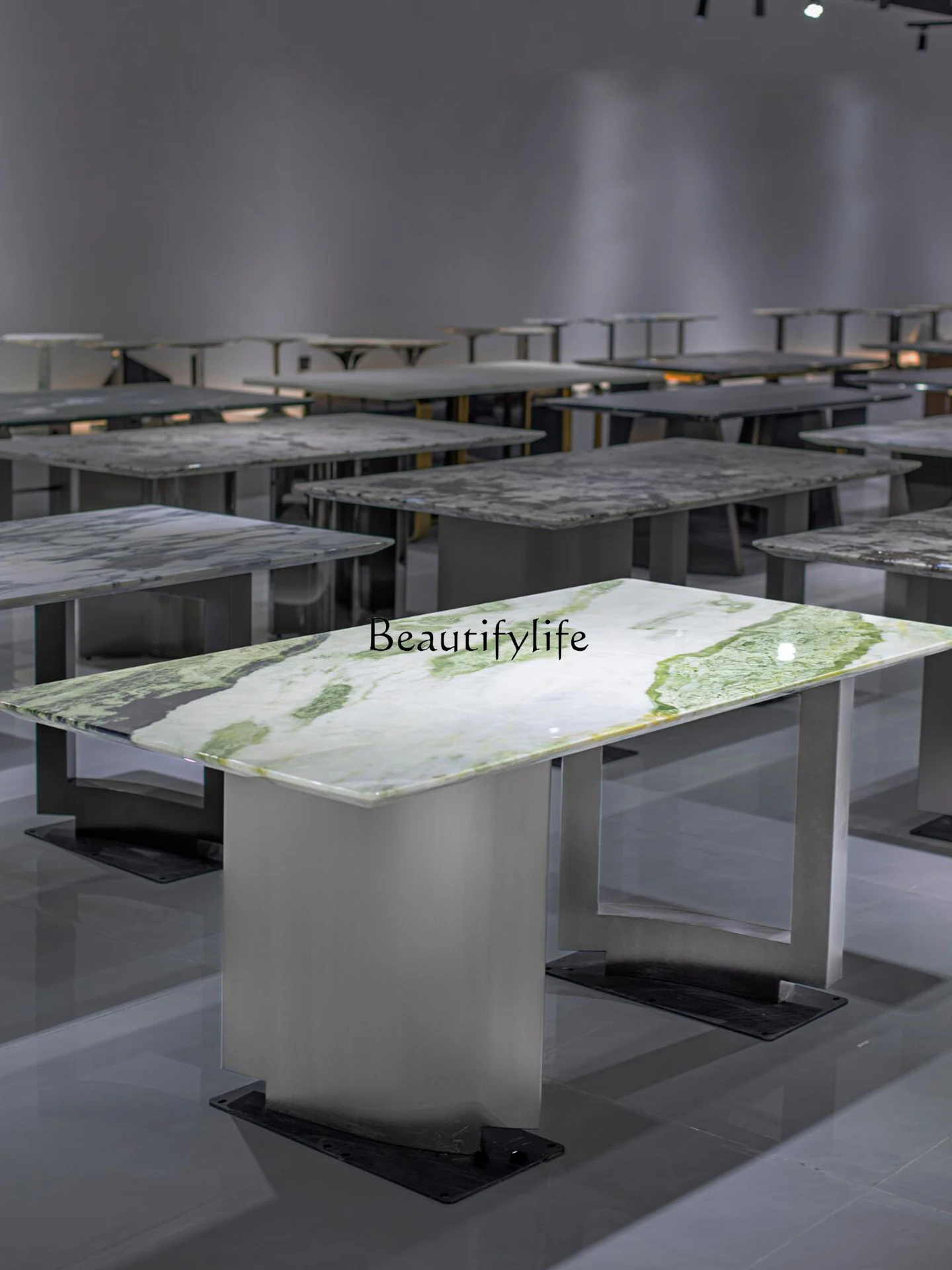 Italian light luxury simple modern household rectangular marble dining table
Italian light luxury simple modern household rectangular marble dining table