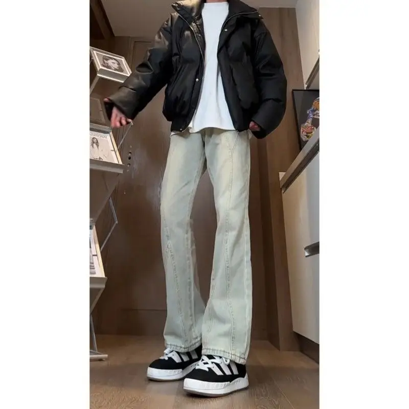 Retro American Washed Yellow Clay Dyed Jeans Men's Slim Straight Leg Micro Flared Pants Street Style Youth Trend Casual Jeans
Retro American Washed Yellow Clay Dyed Jeans Men's Slim Straight Leg Micro Flared Pants Street Style Youth Trend Casual Jeans