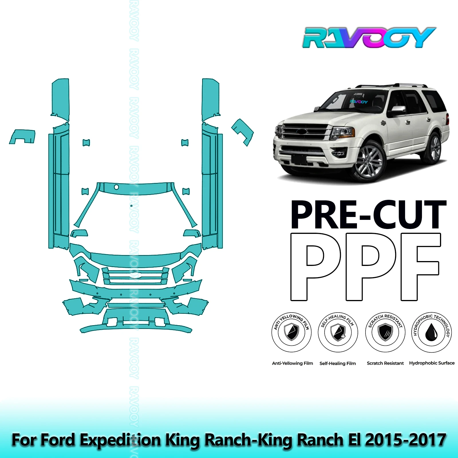 8.5Mil Precut Paint Protection Film PPF Clear Bra Front Kit+Rockers For Ford Expedition King Ranch-King Ranch El 2015-2017
8.5Mil Precut Paint Protection Film PPF Clear Bra Front Kit+Rockers For Ford Expedition King Ranch-King Ranch El 2015-2017